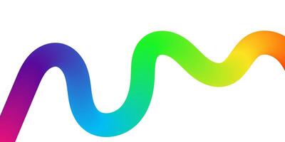 Rainbow Wave Abstract Colorful Gradient Smooth Curve Design vector