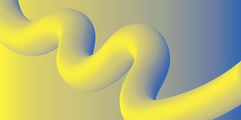 Abstract Yellow Blue Gradient Wave Liquid Swirl 3D Design Art