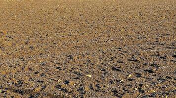 View of fields in early spring after harvest, brown plowed fields photo