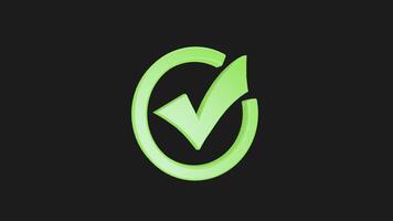 3D Cartoon Verification Check Icon Animation video