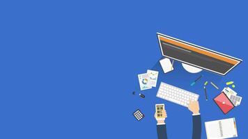 Managing Financial Tasks in Office 2D Motion Graphics Animation video