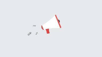 Megaphone for Asking for Help 2D Motion Graphics Animation video