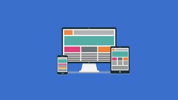 responsivo local na rede Internet através todos dispositivos 2d movimento gráficos animação video