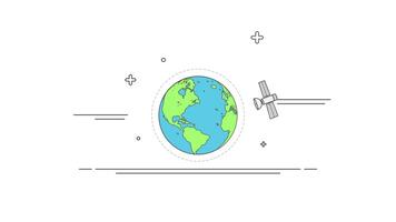 Earth and Satellite in Orbit 2D Motion Graphics Animation video