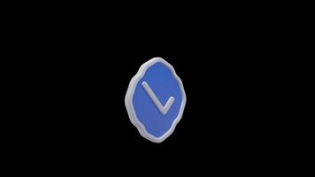 Animated blue checkmark badge spinning. Ideal for social media verification, trust, and quality concepts. Clean, modern design with smooth motion. video
