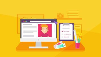 Completing To-Do Lists in Home Office 2D Motion Graphics Animation video
