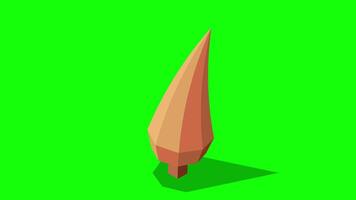 Isometric autumn tree animation. Tree isometric elements. Isometric tree element for landscape design. Park element. Motion graphic video