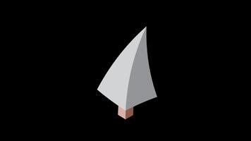 Isometric winter tree animation. Tree isometric elements. Isometric tree element for landscape design. Park element. Transparent background with alpha channel. video