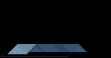 Futuristic design lower third banner animation. Blue geometric lower third banner template design. headline title. Transparent background with alpha channel. video