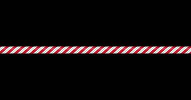 Candy cane line with red and green striped animation. Seamless line with striped candy pattern. Candy lines. Seamless animation. Transparent background with alpha channel. video