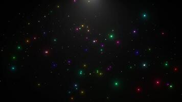Glowing Colorful Fireflies in the Dark Animated Loop video