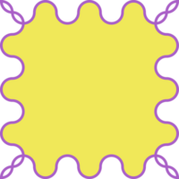 Abstract Border Element A captivating design element featuring a yellow interior encircled by an elegant purple border, creating a unique and eye-catching visual png