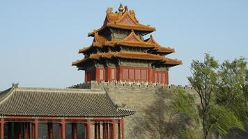 The corner pavilion in the spring windy day photo