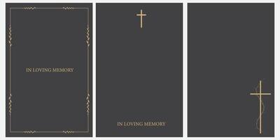 set of Memorial Service Invitation Illustration with Empty Area for Text vector