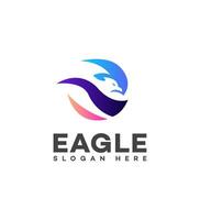 Abstract Eagle Logo Design Gradient, Bird, Wings, Circle, Symbol vector