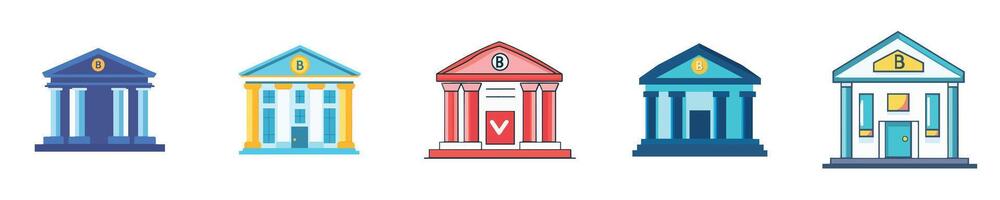 Bank Architecture Design with Modern Elements vector