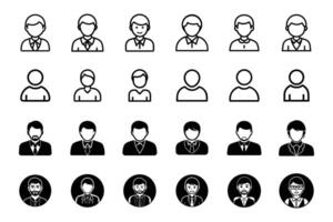 Collection of isolated user icons simple illustrations vector