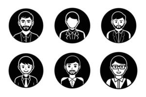 Modern user icon collection silhouettes vector