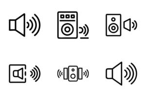 Set of simple audio icons flat line art design vector