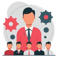 Visual Representation of Key Leadership Concepts and Strategies vector