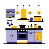 Innovative Kitchen Concept Illustration Modern Design and Practical Functionality vector