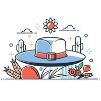 Conceptual Illustration of a Detailed Farmer Hat with Distinctive Features vector