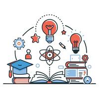 Visual Guide to Knowledge Concept Illustration vector