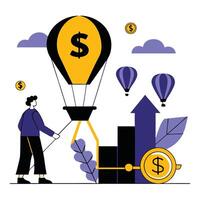 Visualizing the Concept of Inflation A Diagrammatic Illustration vector