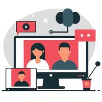 Live Streaming Concept Illustration Connecting Viewers in Real-Time vector