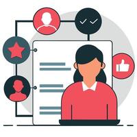 Concept Illustration of a Comprehensive Feedback Survey in Progress vector