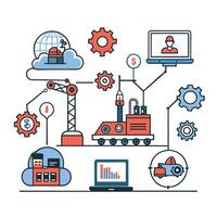 Industry 4.0 The Future of Industrial Automation with Smart Technologies vector