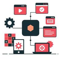 Comprehensive Illustration of JavaScript Frameworks A Visual Guide vector