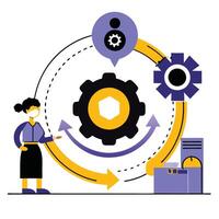 Visualizing the Interconnected Feedback Loop Concept with Illustrations vector