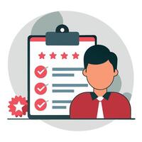 Conceptual Illustration of Gathering Feedback and Customer Insights through Survey vector