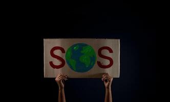 Environmental Concepts. Protest , Activism or Expression for Protect the Earth from a Global Cimate Change Issue. photo