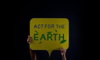 Environmental Concepts. Protest , Activism or Expression for Protect the Earth from a Global Climate Change Issue. photo