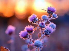 golden sunset, symphony of autumn hues - close-up shots of conyza sumatranensis, guernsey fleabane, tall fleabane, broad-leaved fleabane, and white horseweed photo