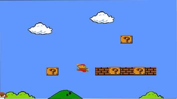A classic pixel art game background featuring a blue sky, brown bricks, green pipe, and block structure. Perfect representation of old-school gaming simplicity and charm vector