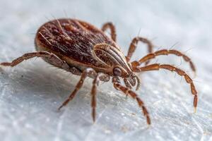 Close-up view of a mite, microscopic insect, detailed macro shot, tiny creature, arachnid close-up, small pest photo