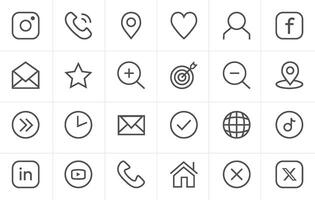 Line Icon Set, Important Icons for Design vector