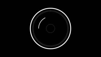 White HUD Circle elements interface on black color background video