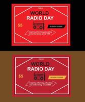 world radio day post design banner vector