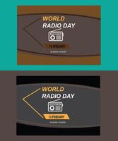 worl radio day post design vector