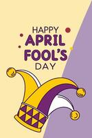 A clown hat with The text reads Happy April Fool's Day vector