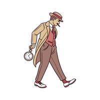 Dapper Vintage Suit Fashion Model Design vector