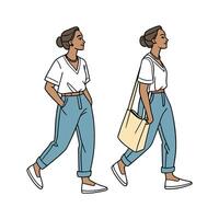 Relaxed VNeck TShirt Fashion Model Design vector
