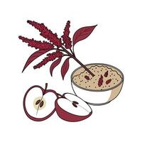 Delicious Amaranth Apple Mash on a White Background vector