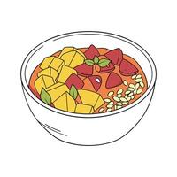 Delicious Amaranth Mango Porridge on White Background vector