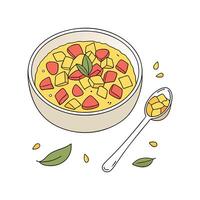 Amaranth Mango Porridge Verde on White Background vector