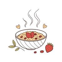 Delicious Amaranth Porridge on White Background vector